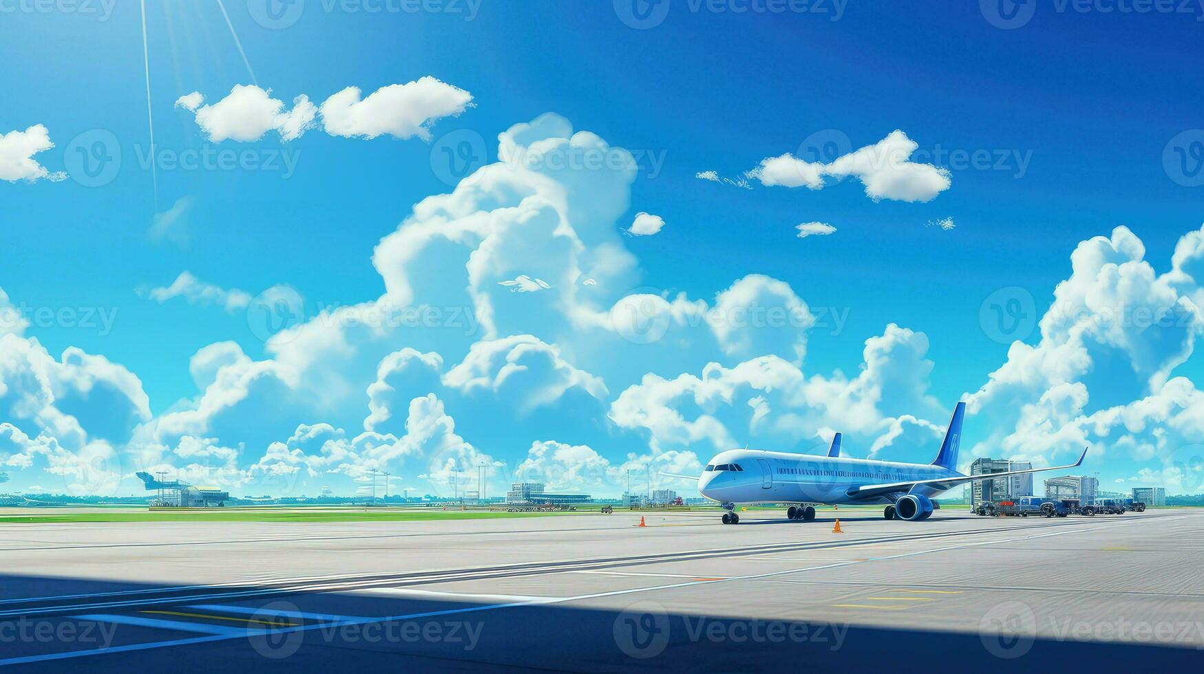 AI generated planes sky airport background photo