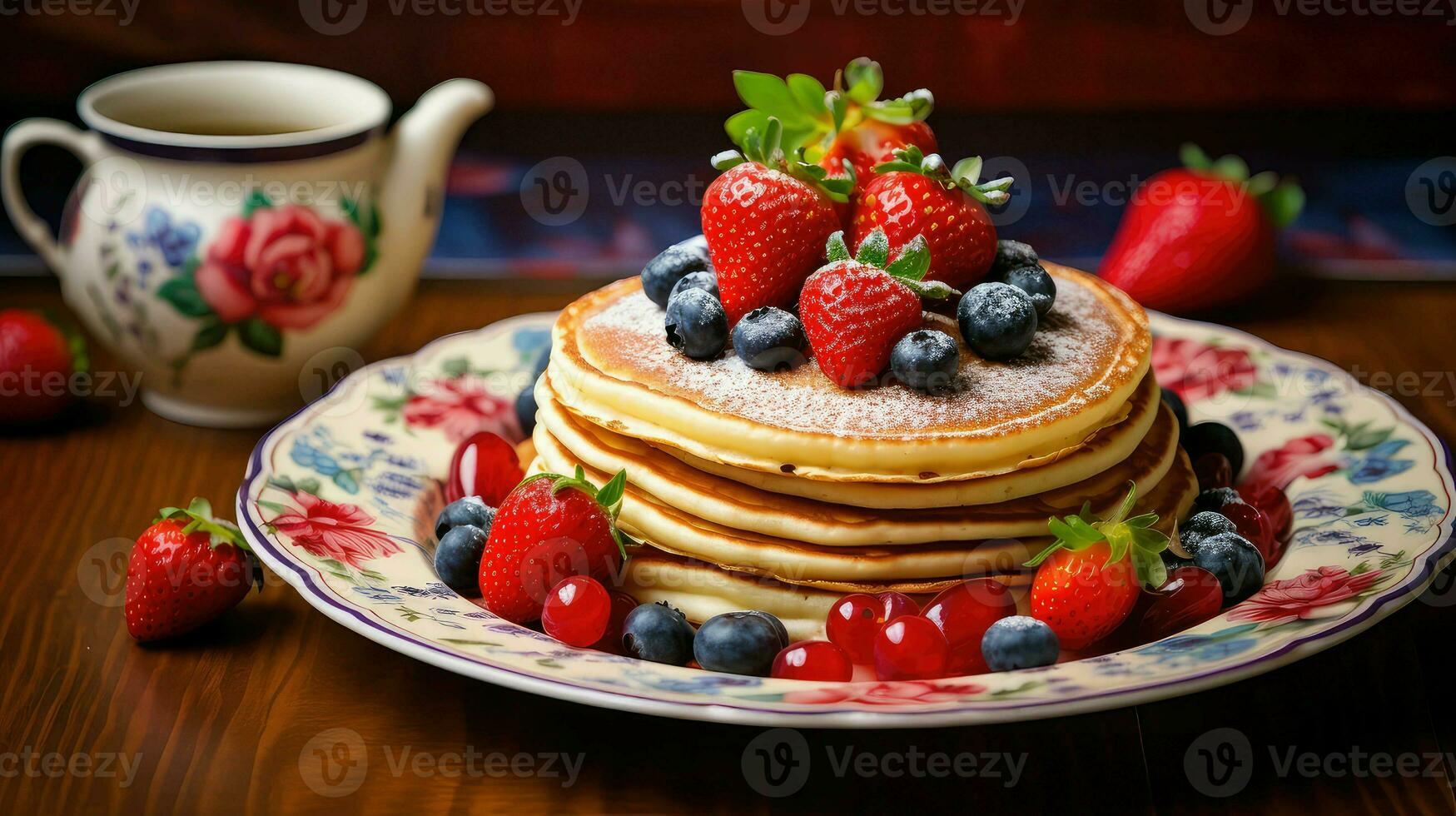 AI generated breakfast buttermilk pancake food photo