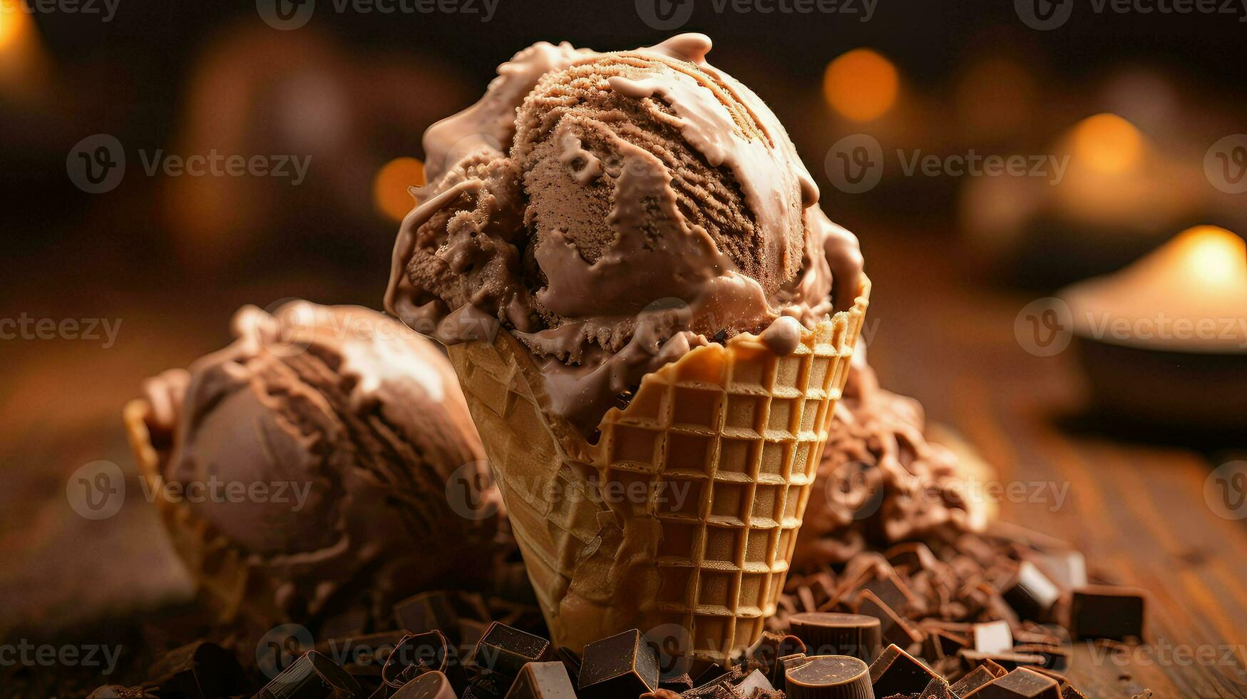 AI generated y chocolate ice cream photo