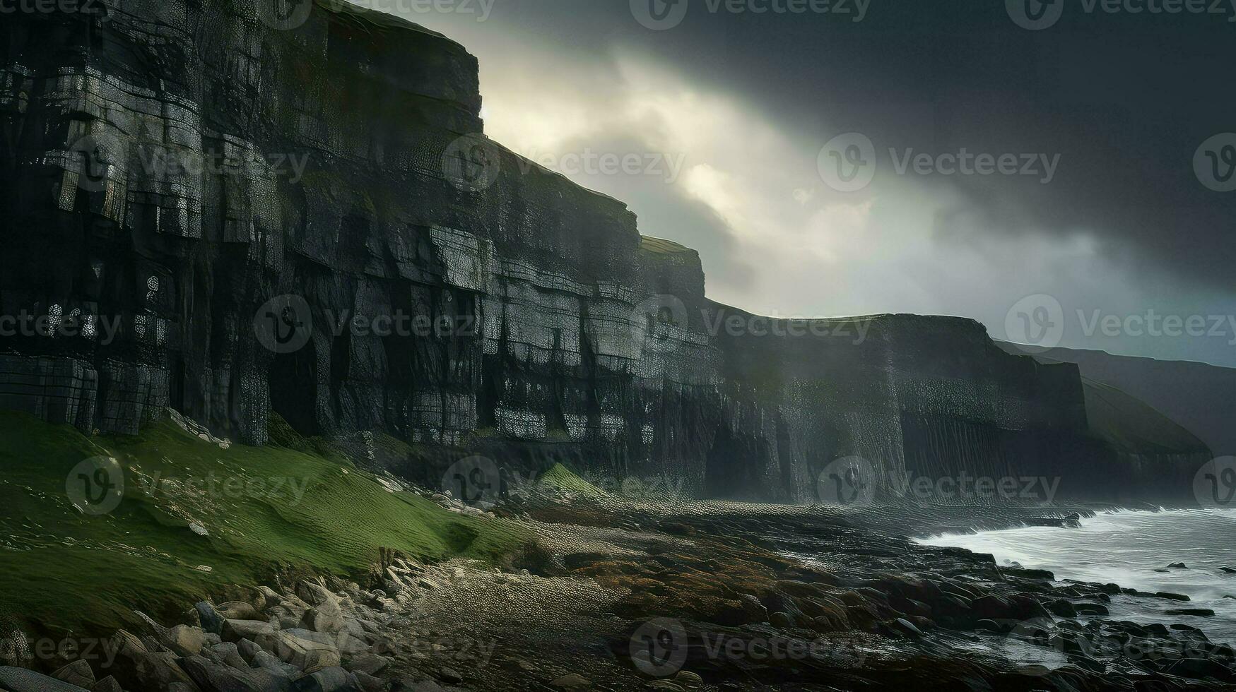 AI generated geology limestone cliffs landscape photo