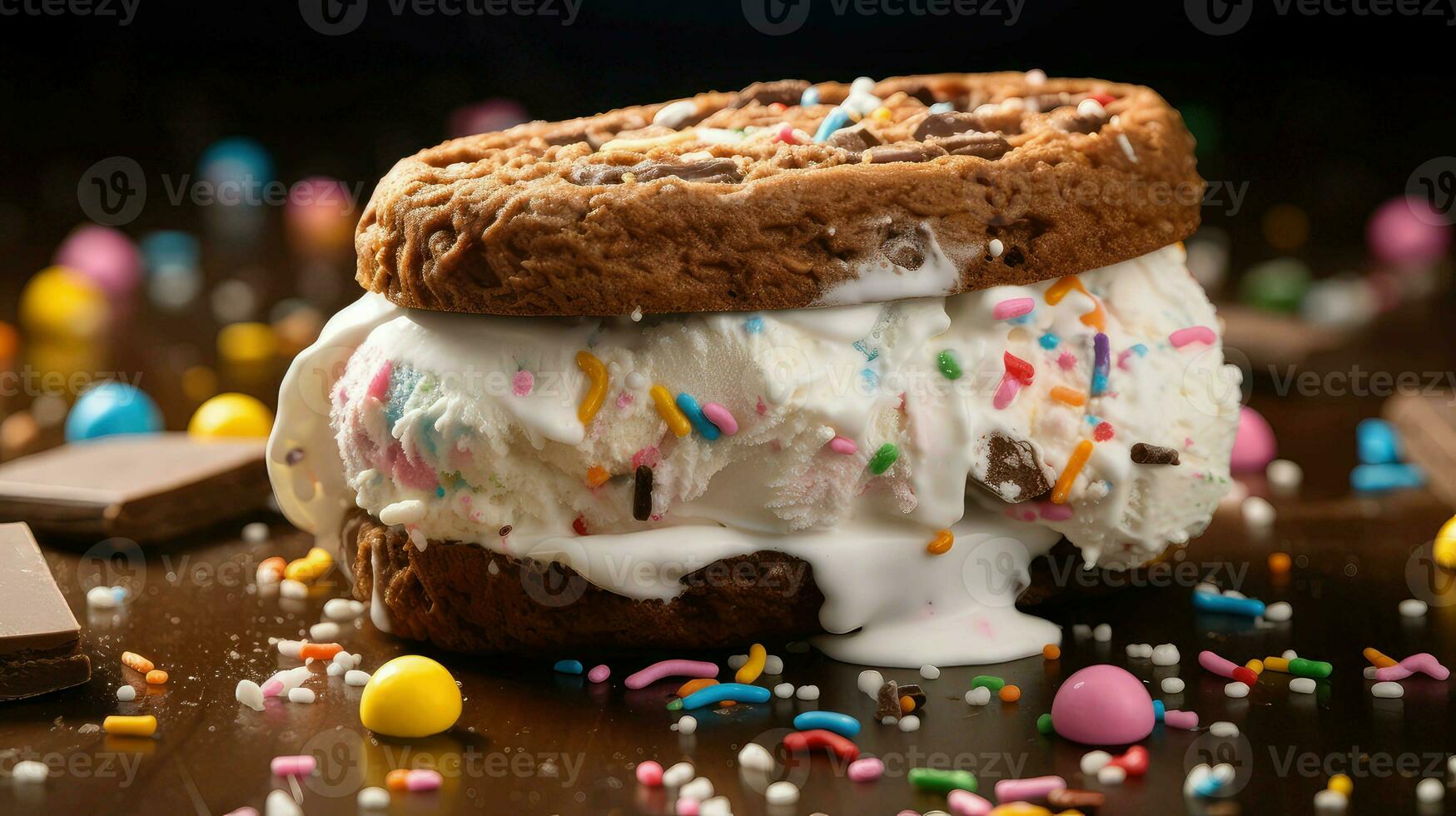 AI generated mint creme ice cream photo