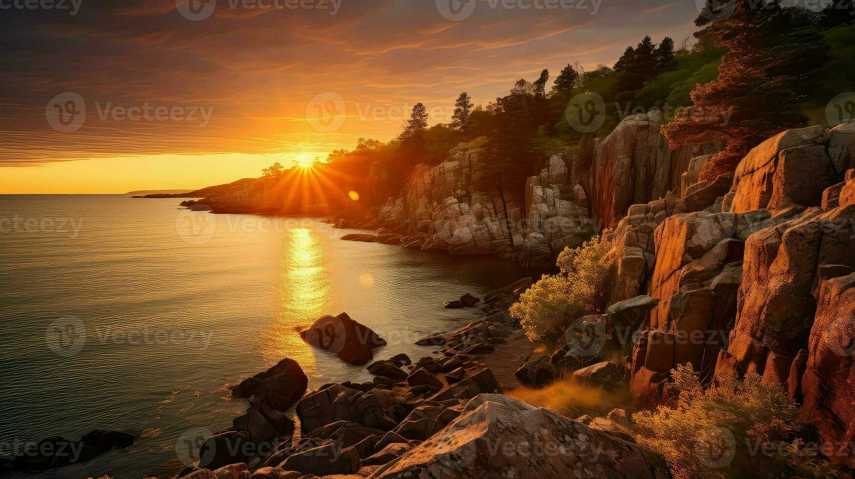 AI generated scenery granite cliffs landscape photo