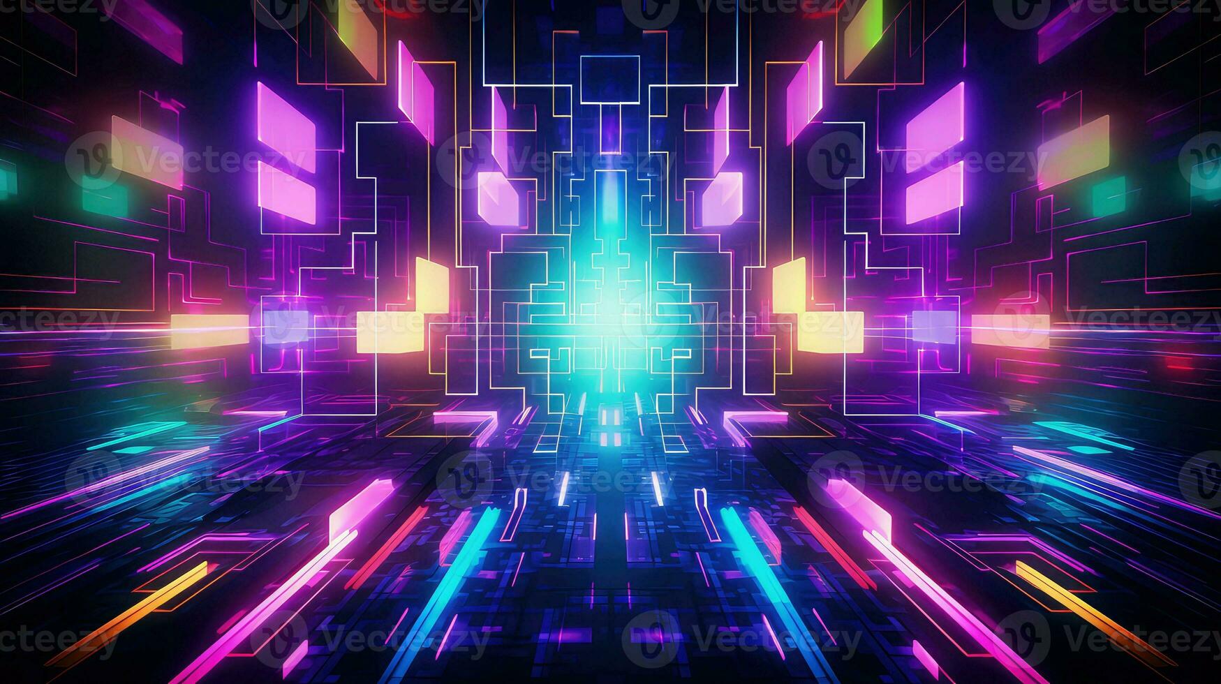 AI generated atmospheric abstract electronic background photo