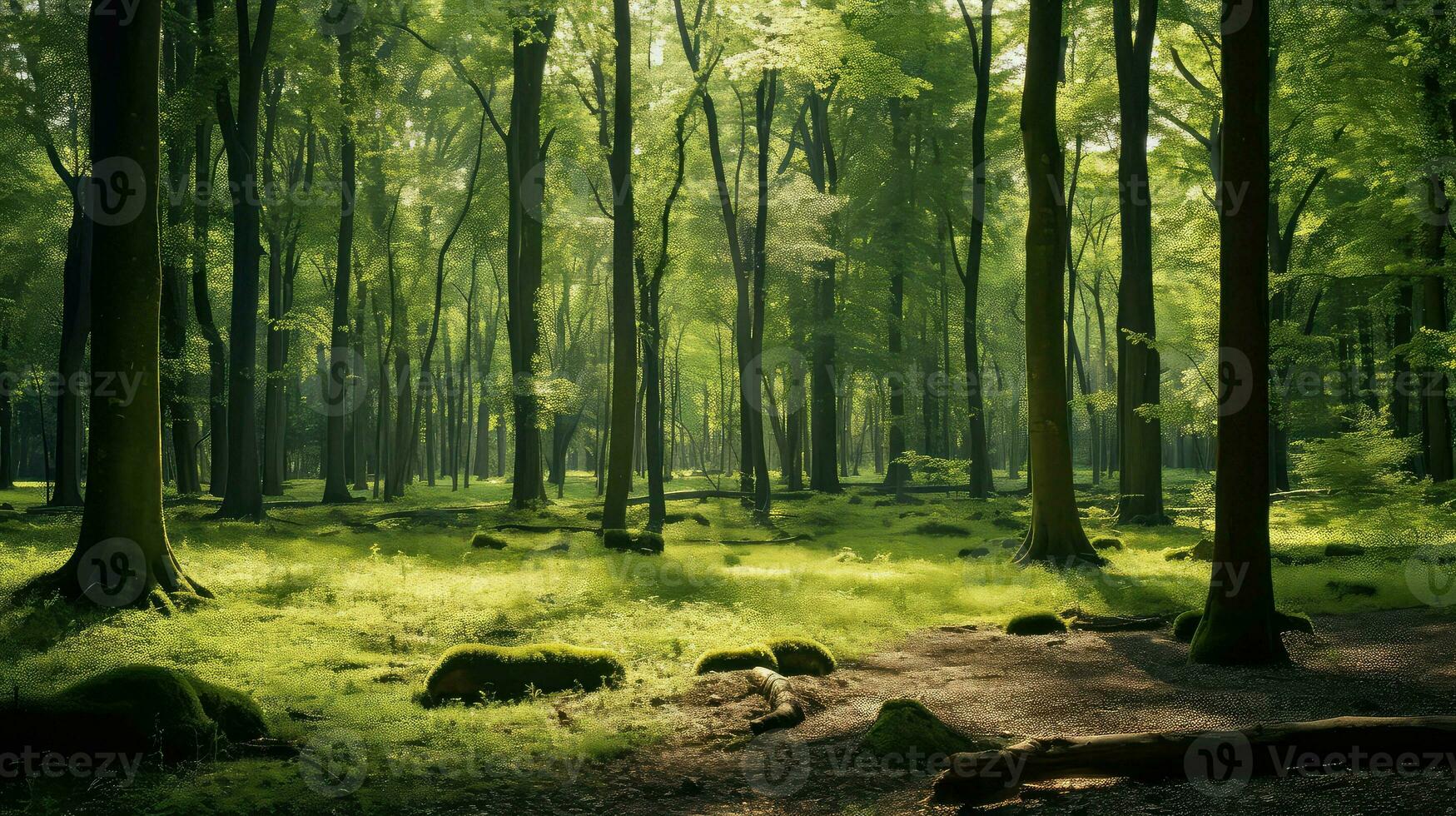 AI generated trees forest eco background photo