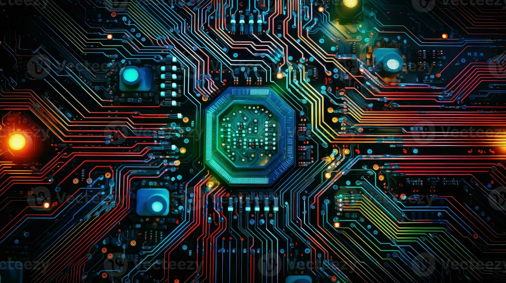 AI generated s tech electronic background photo