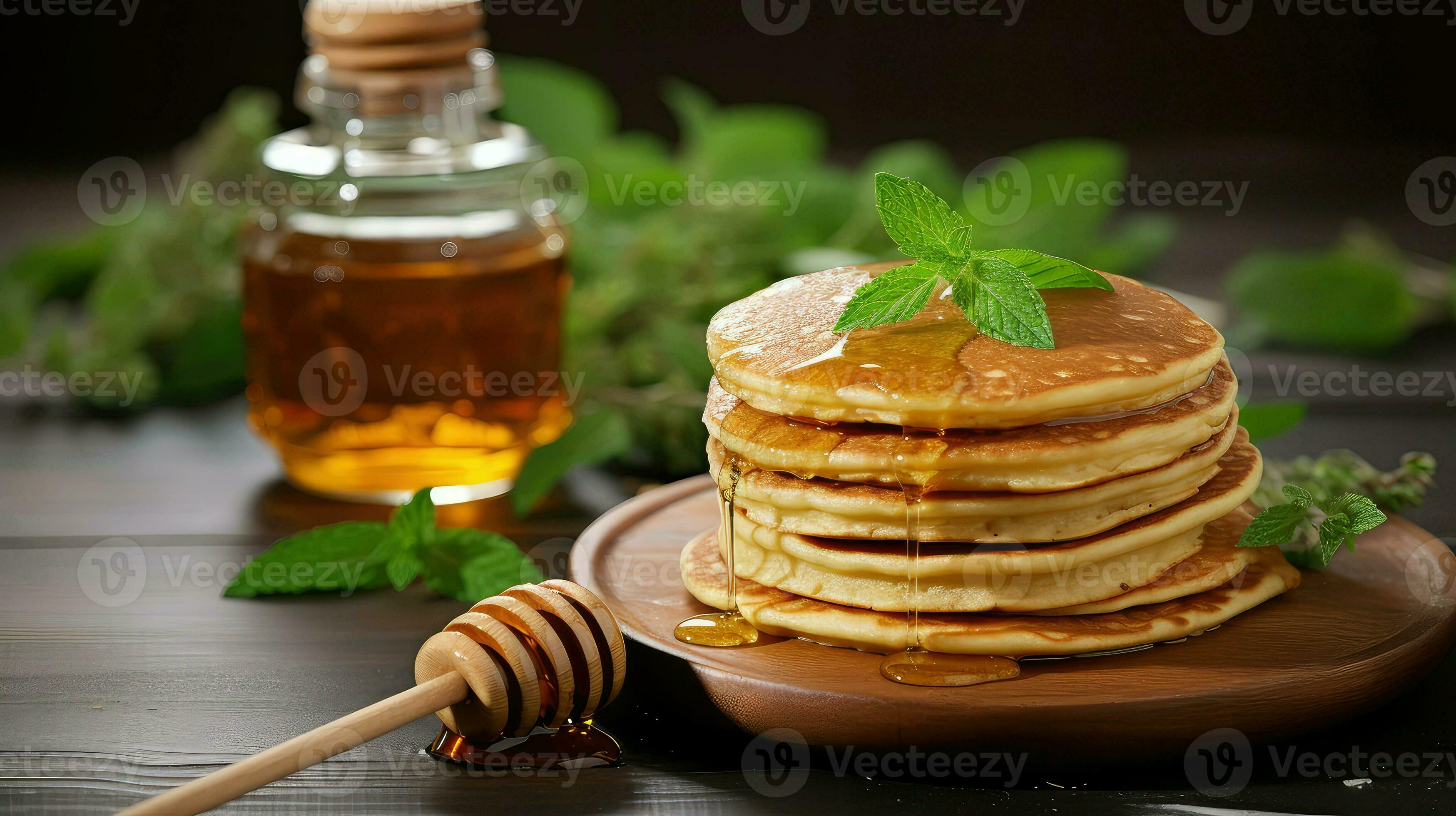 AI generated syrup breakfast pancake food 35493249 Stock Photo at Vecteezy