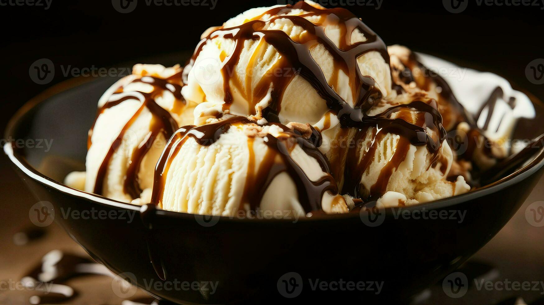 AI generated delicious vanilla ice cream photo
