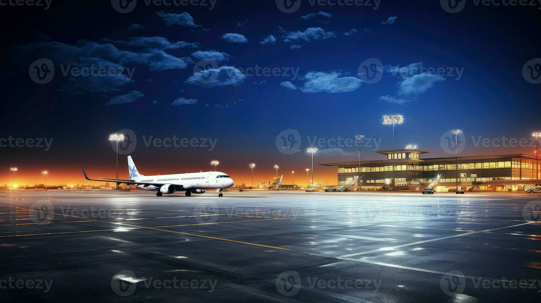 AI generated transportation building airport background photo