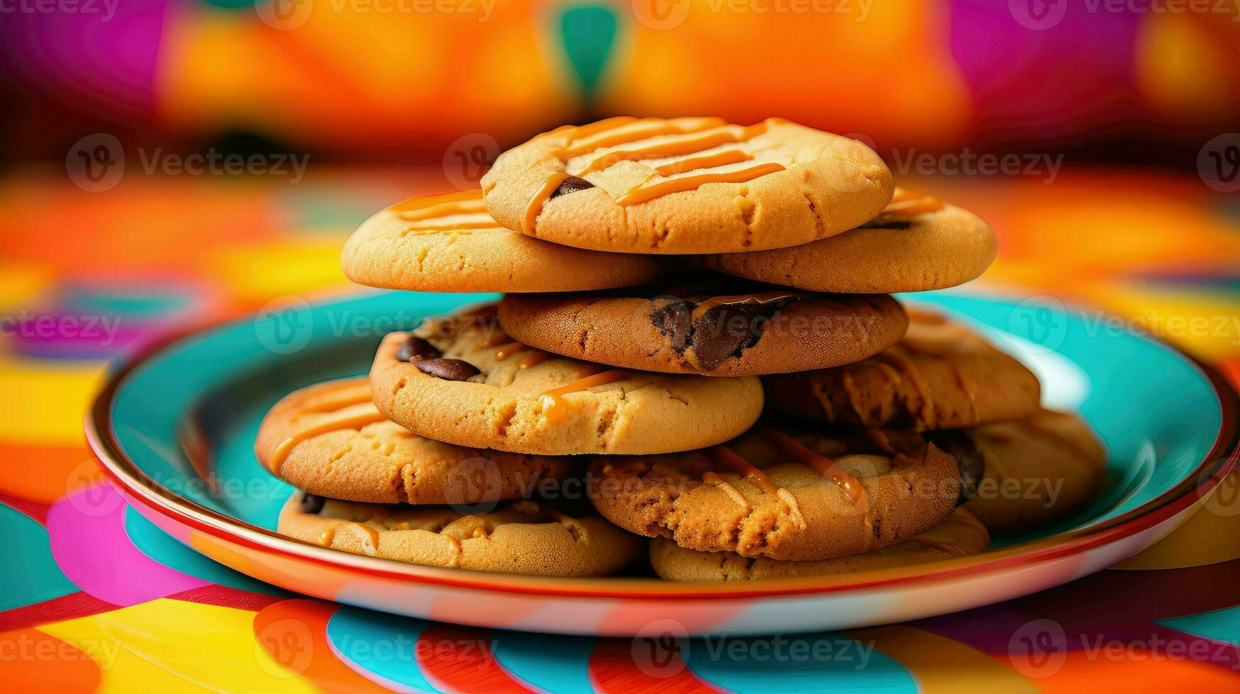 AI generated sweet pile cookies food photo
