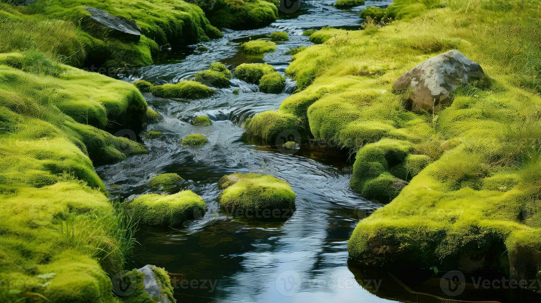 ai generado ambiente musgo tundra paisaje foto