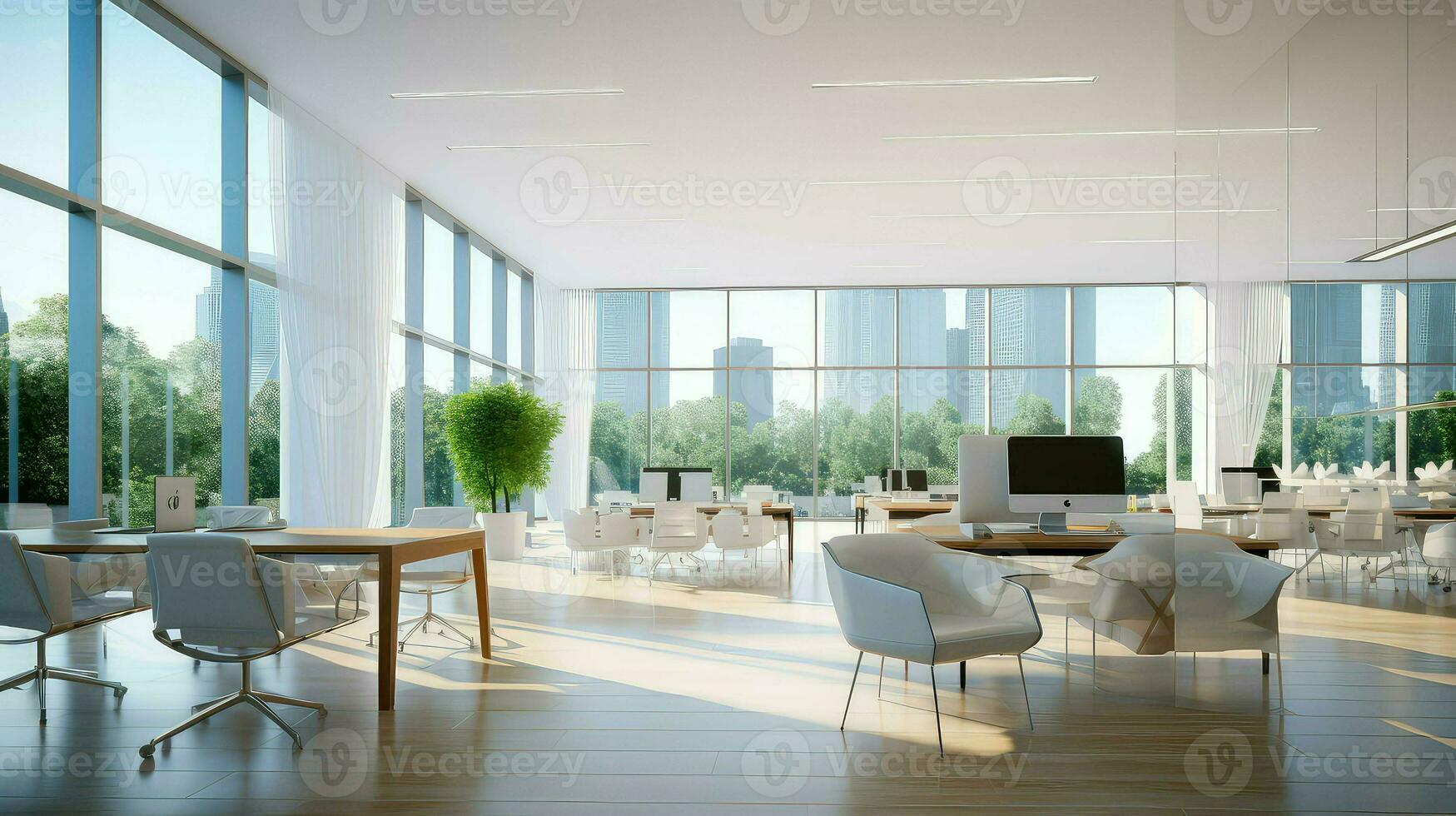 AI generated communication office business background photo