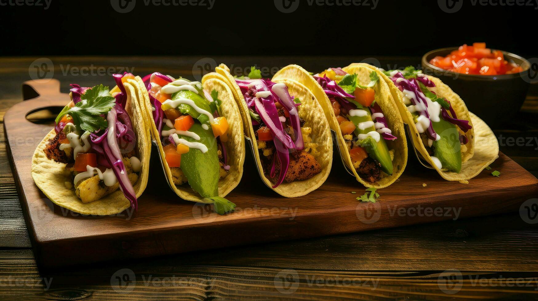 AI generated mexican onion taco food photo