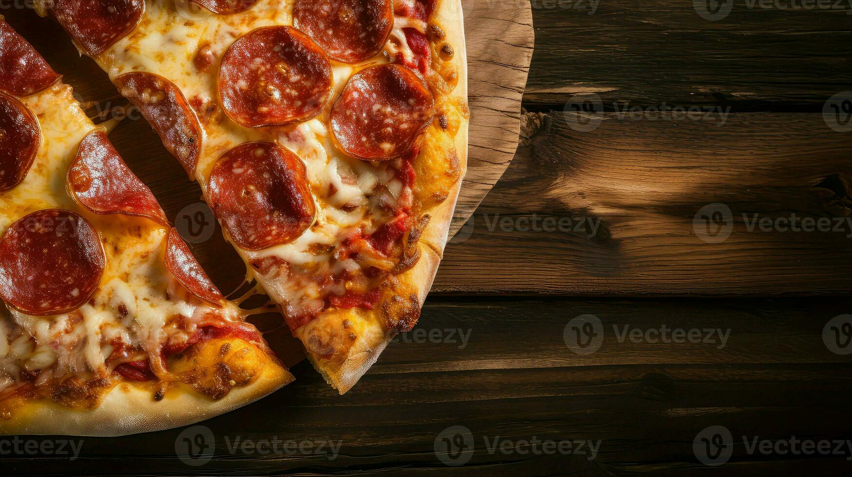 AI generated indulgent unhealthy pizza food photo