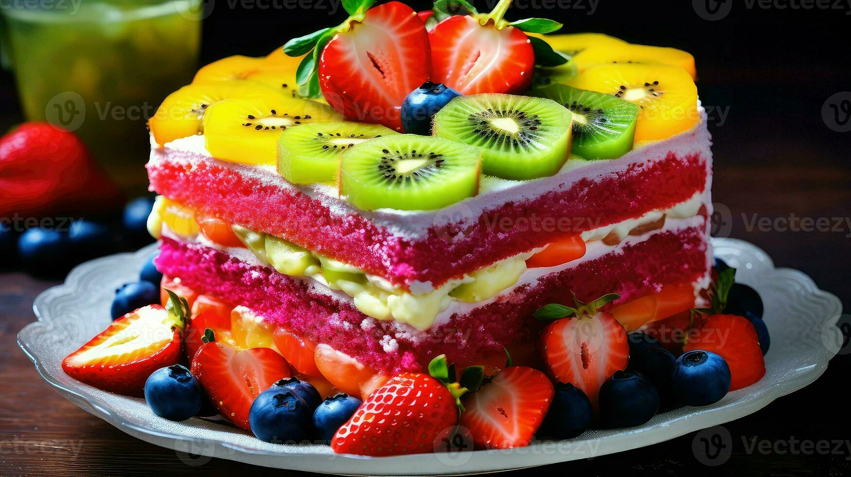 AI generated dessert bright cake food photo