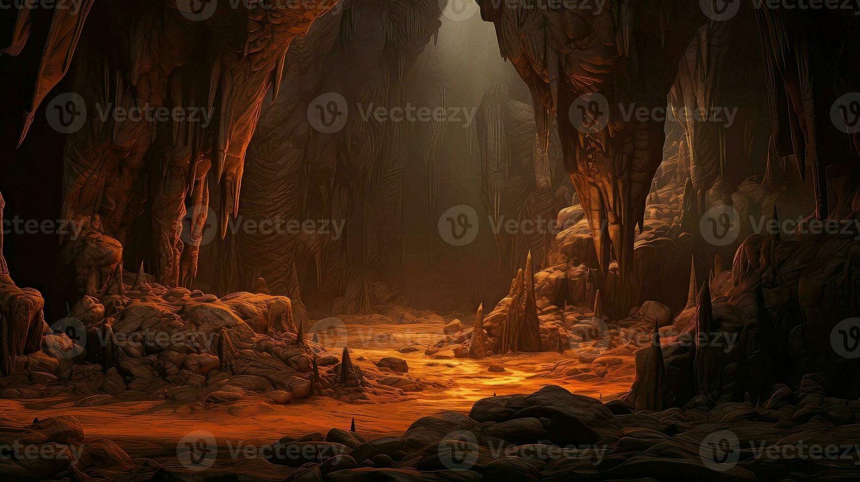 AI generated rocks talus cave landscape photo