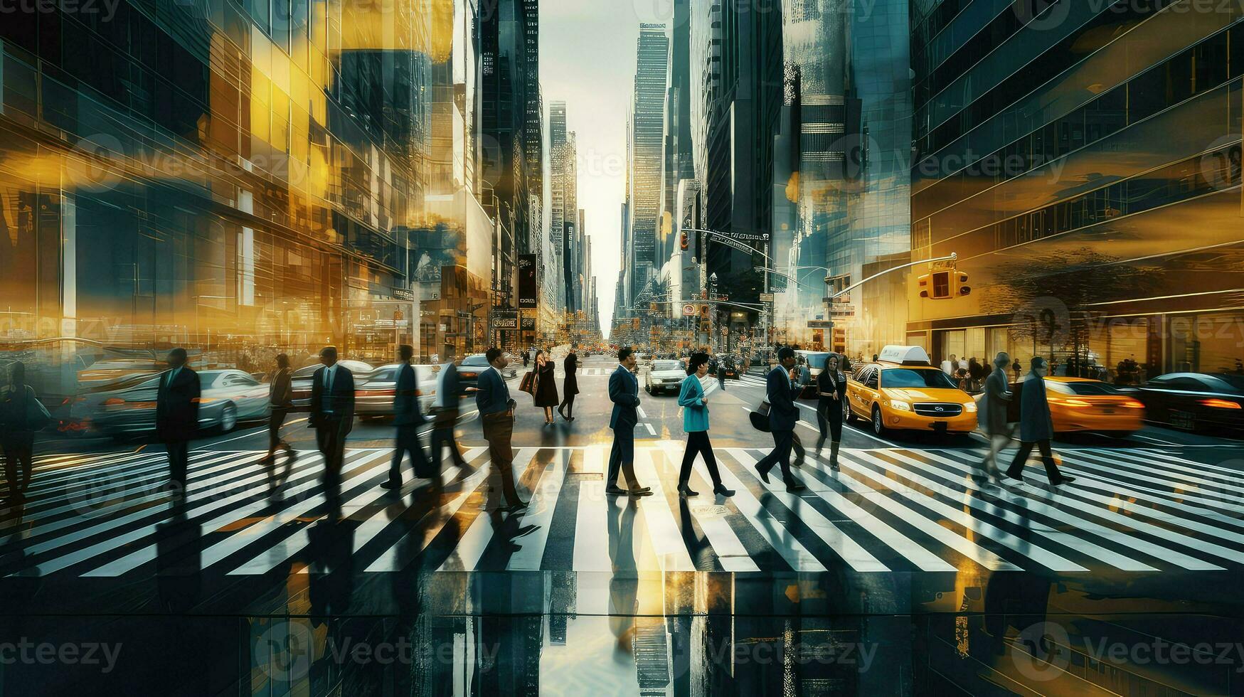 AI generated growth urban business background photo