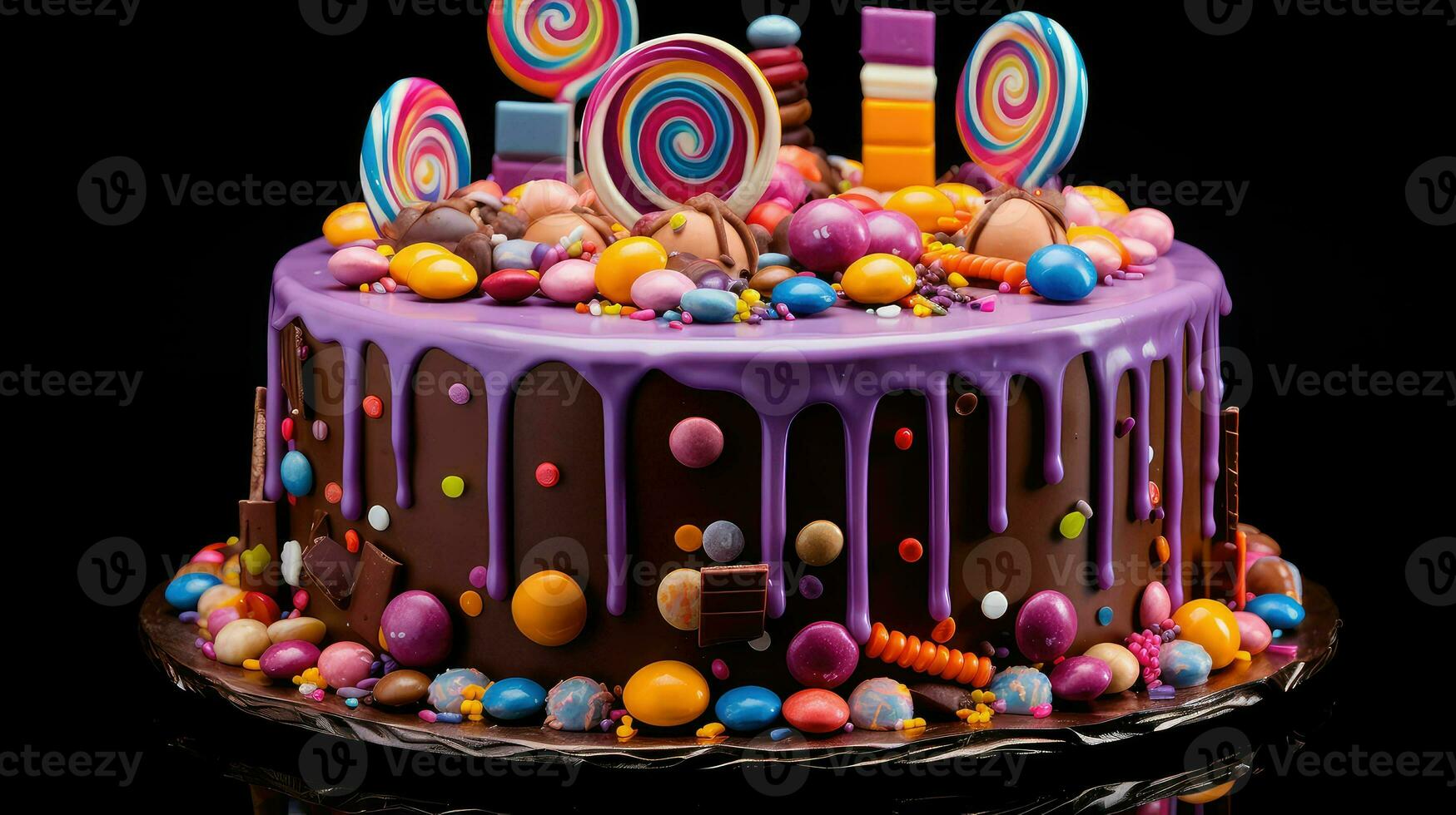 AI generated sprinkles colorful cake food photo