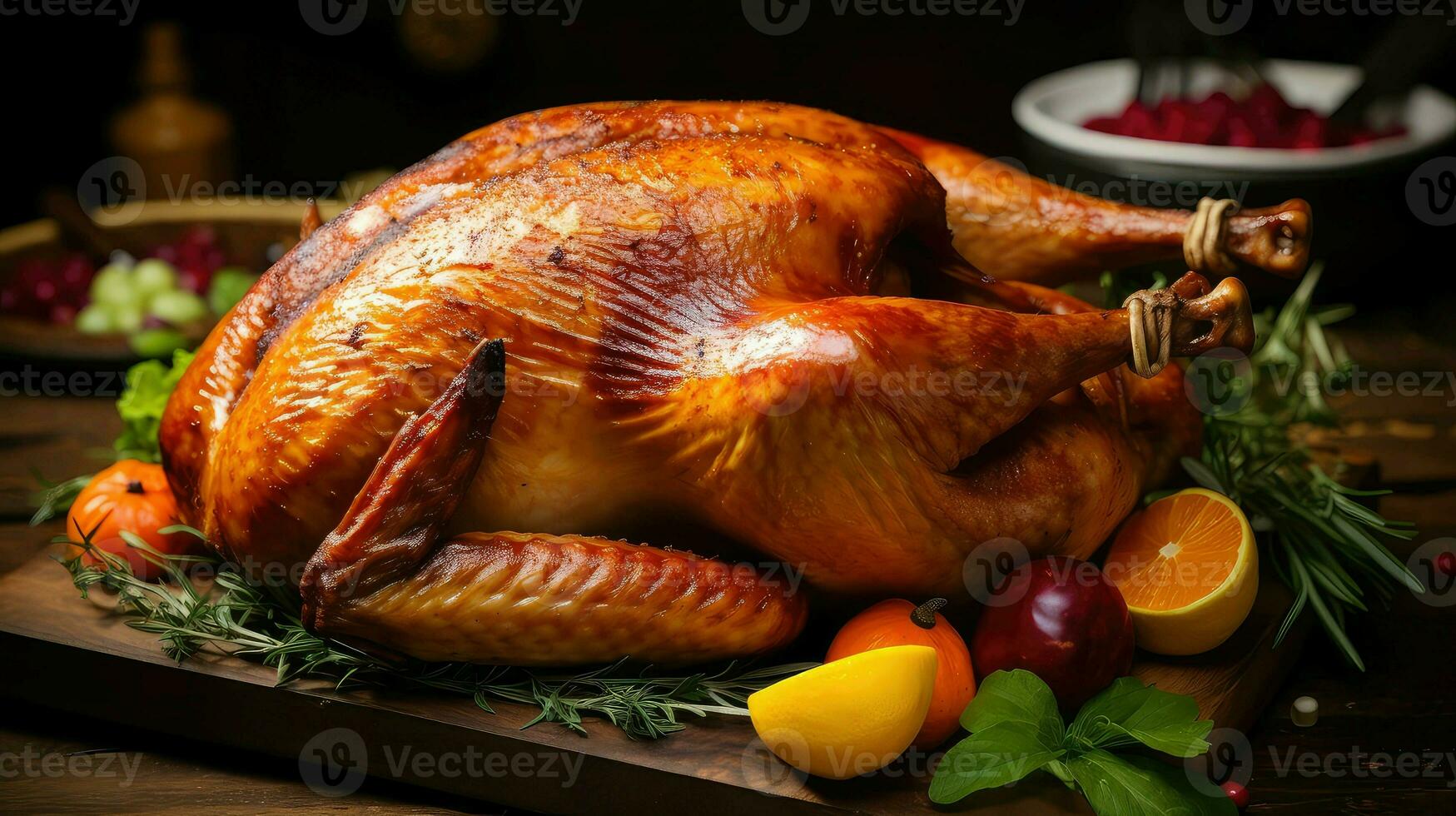 AI generated roast dish turkey food photo