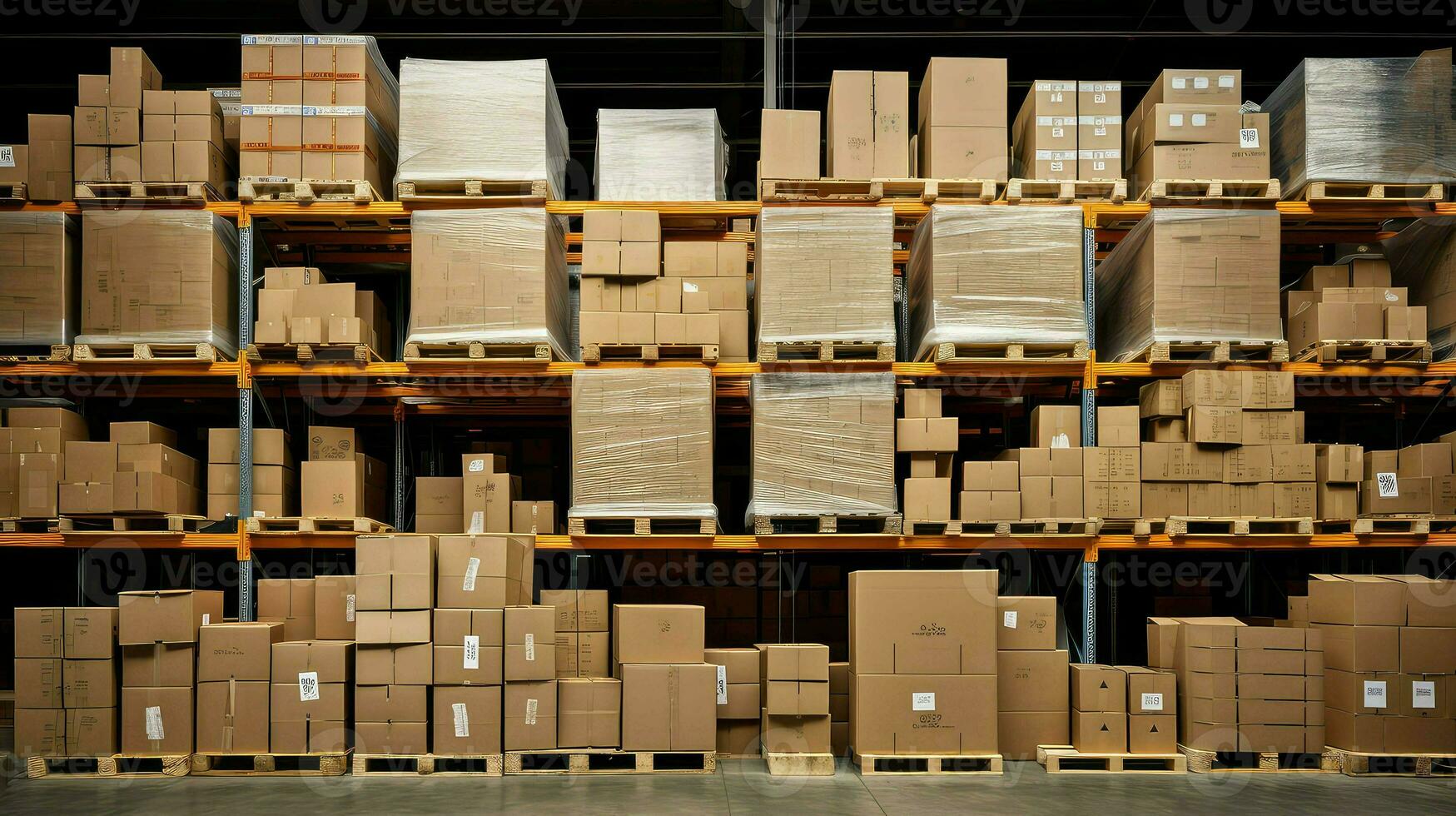 AI generated distribution stock warehouse background photo