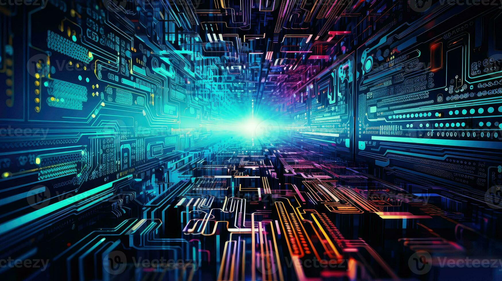 AI generated development code digital background photo