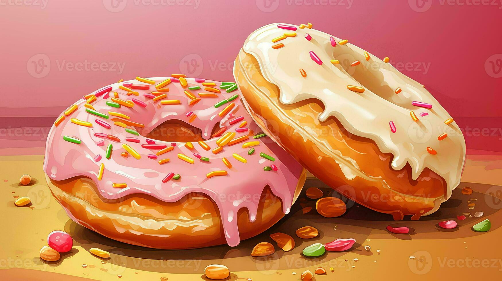 AI generated sprinkles delicious donut food photo