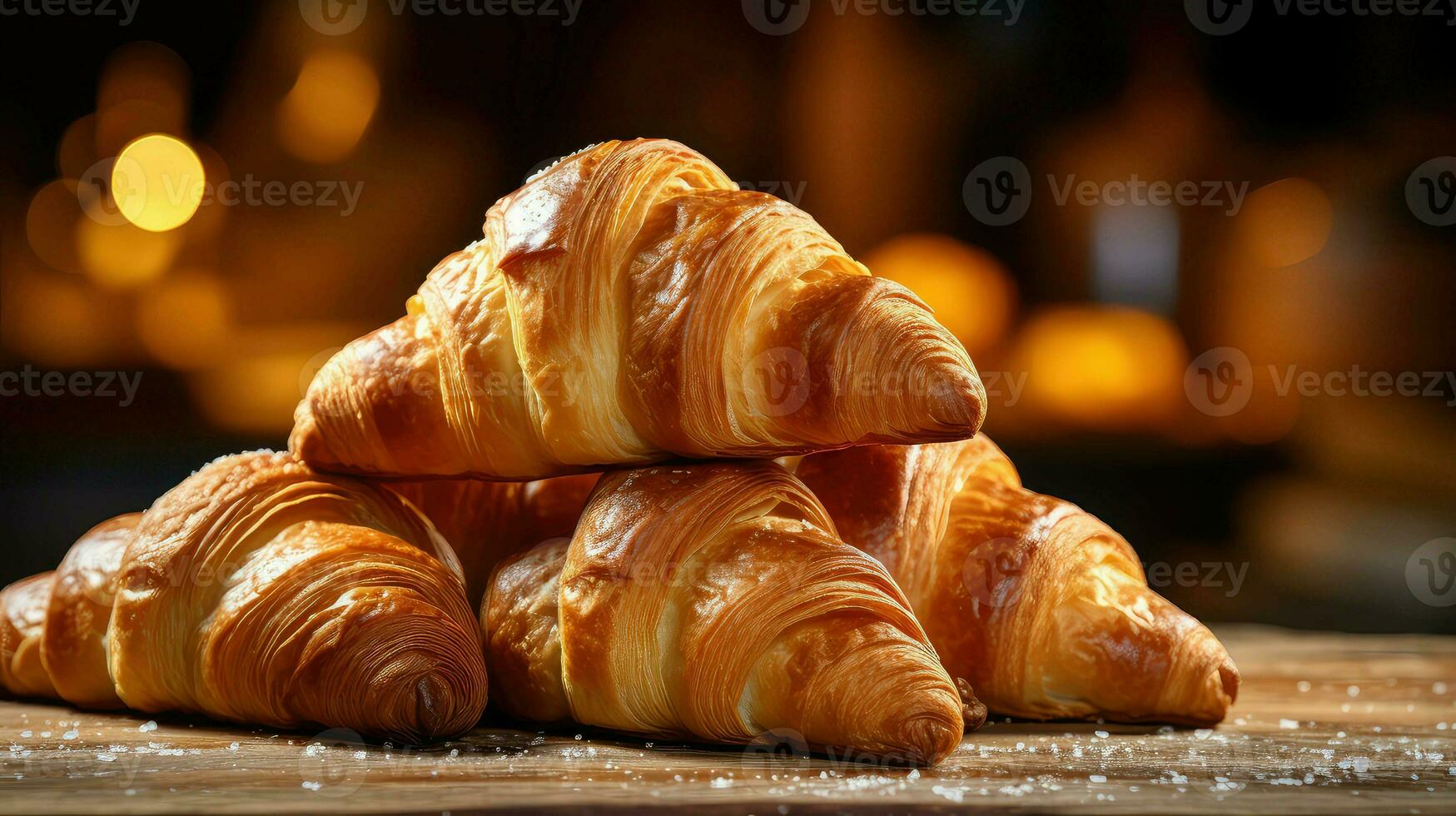 ai generado panadería mantecoso cruasán comida foto