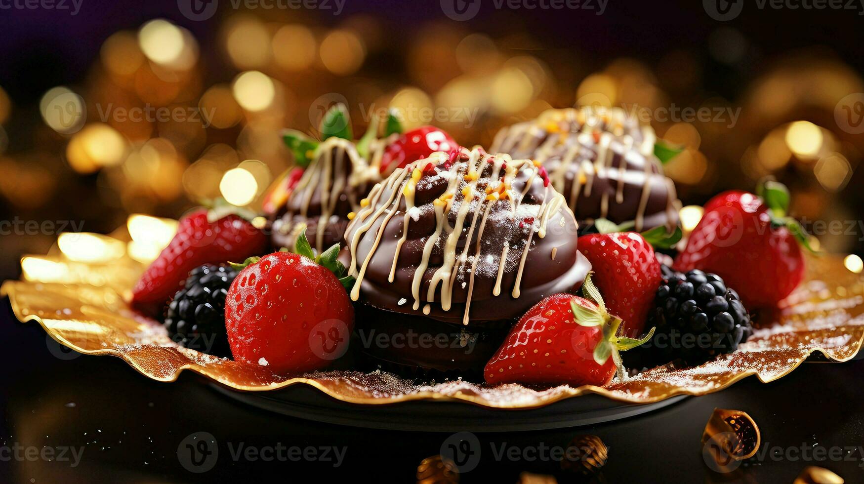 AI generated cran berry dessert food photo