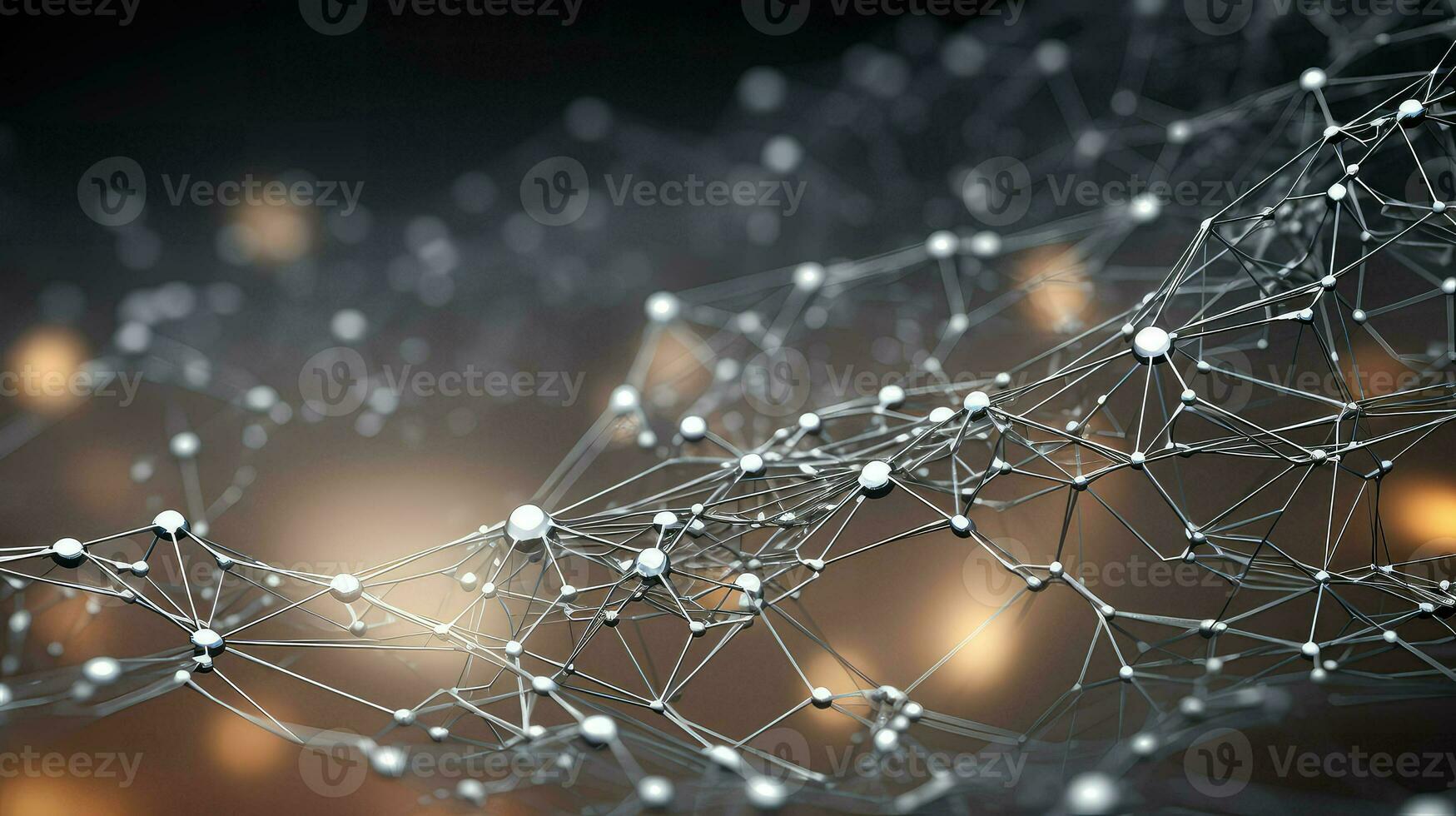 AI generated internet network dots background photo