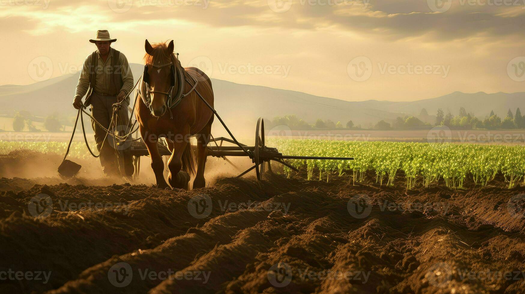 AI generated countryside farmland landscape photograph photo