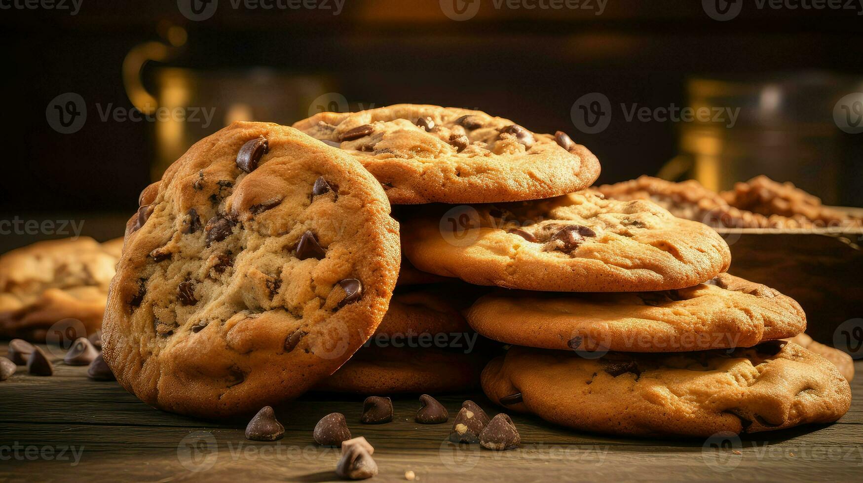 AI generated chocolate sweet cookies food photo