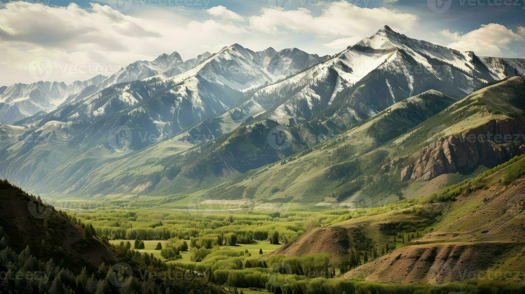 AI generated uplift fault block mountains photo