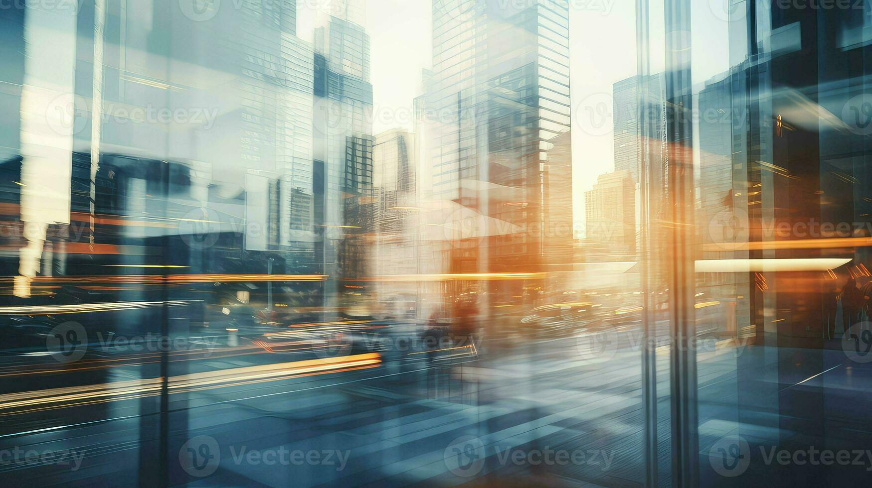 AI generated fast blur city business photo