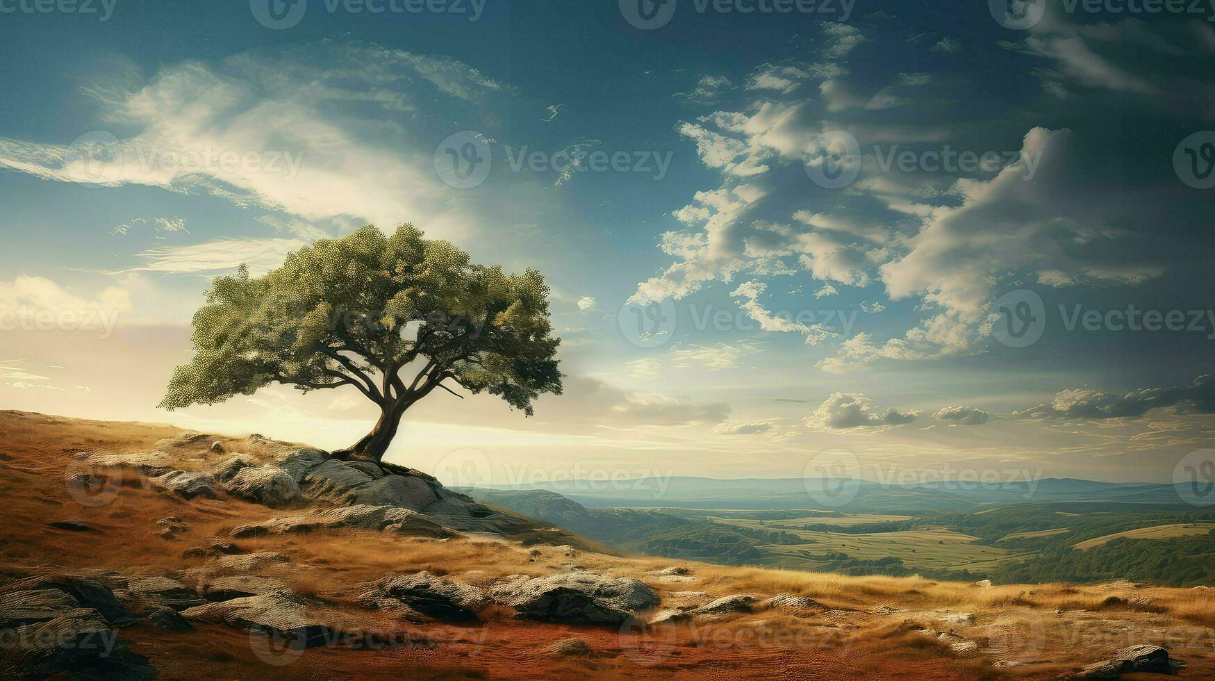 AI generated view knoll hills landscape photo