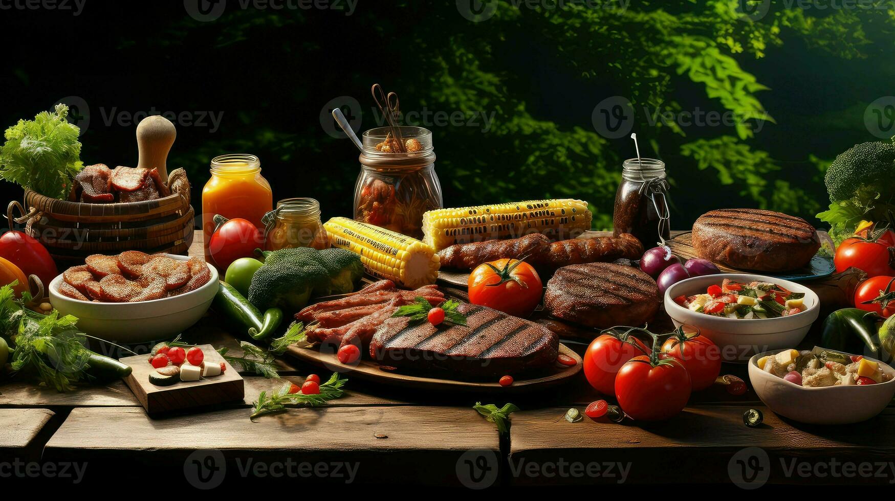 ai generado Pancho comida al aire libre barbacoa comida foto