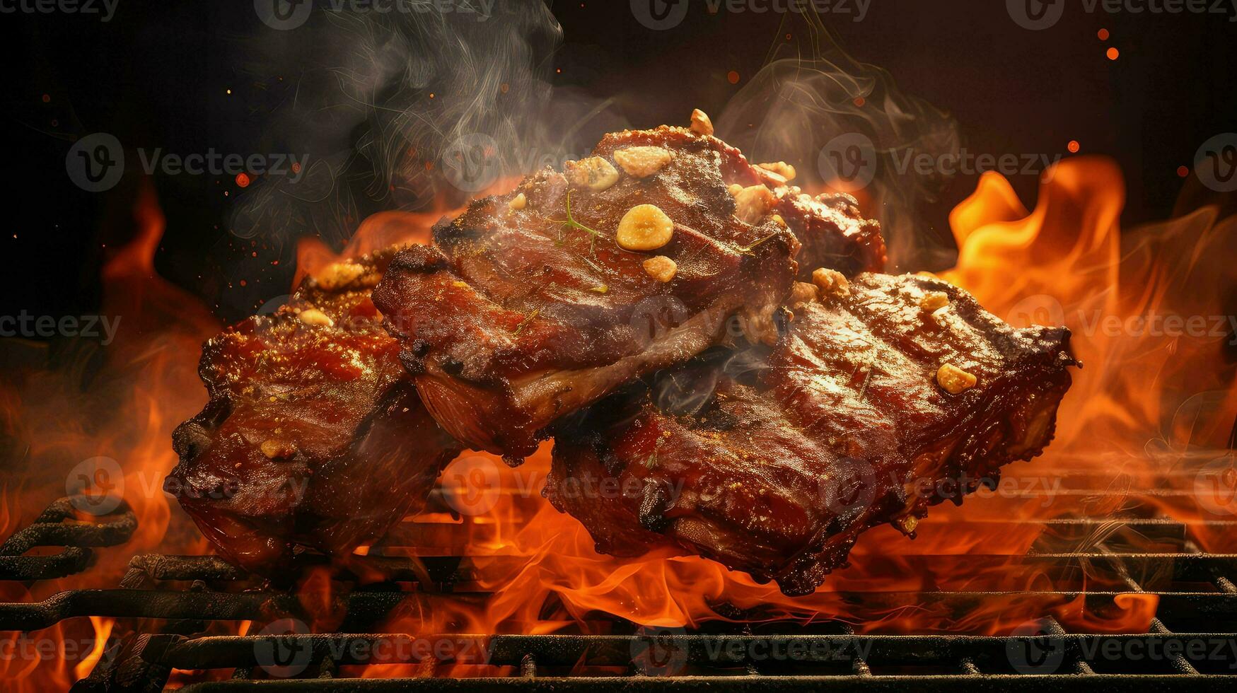 ai generado pollo Cocinando barbacoa comida foto