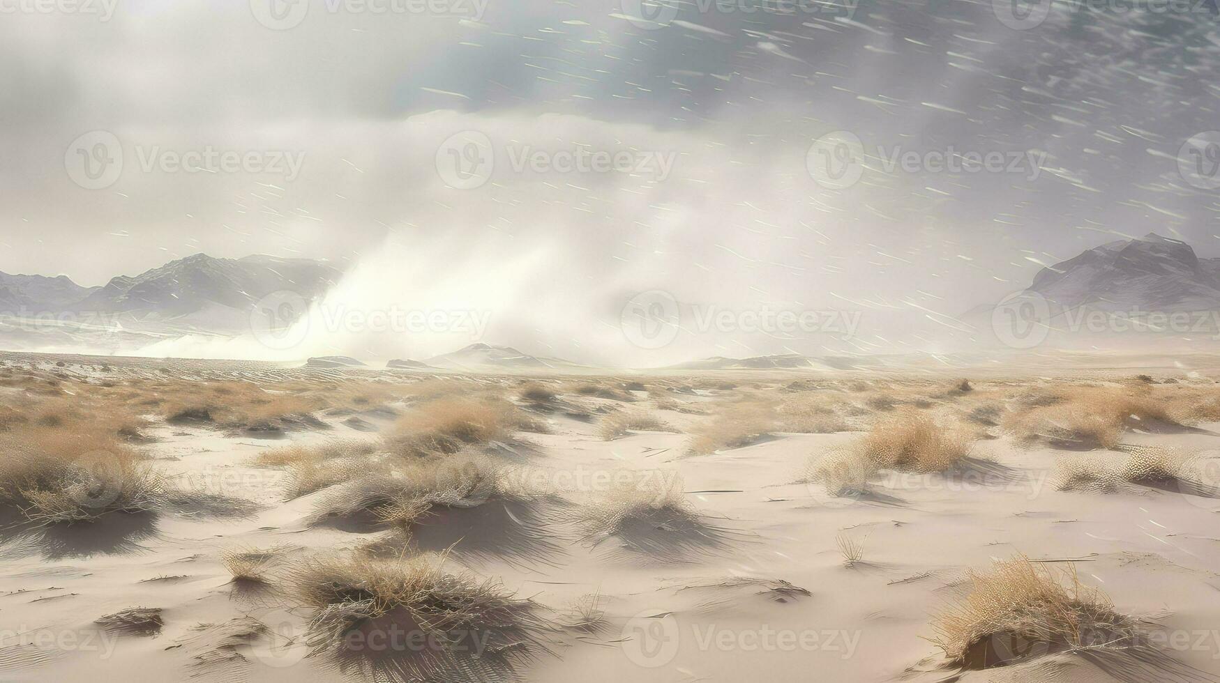 AI generated crisp cold desert landscape photo