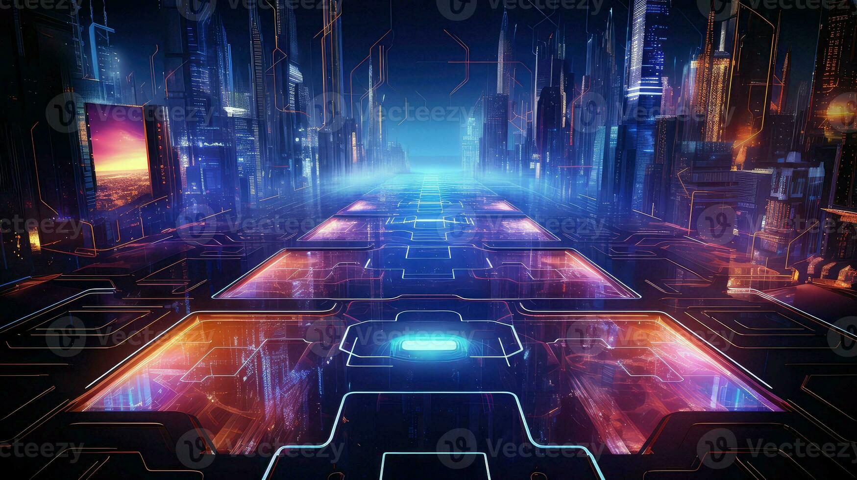AI generated robotics future electronic background photo