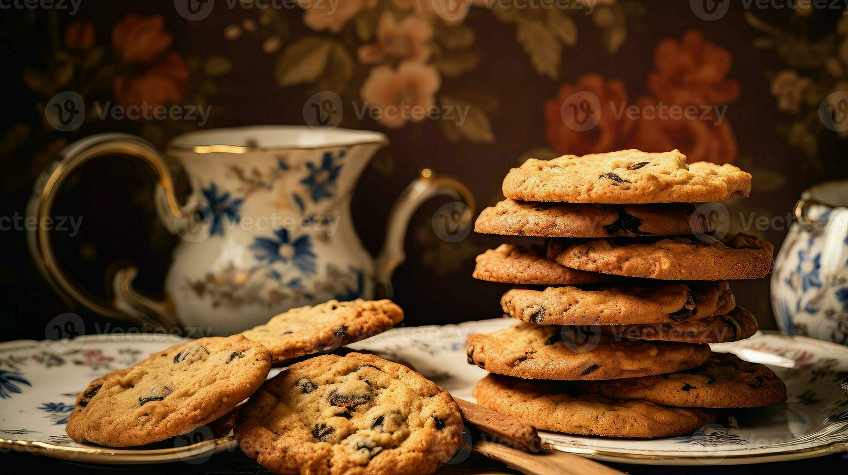 AI generated oatmeal stack cookies food photo