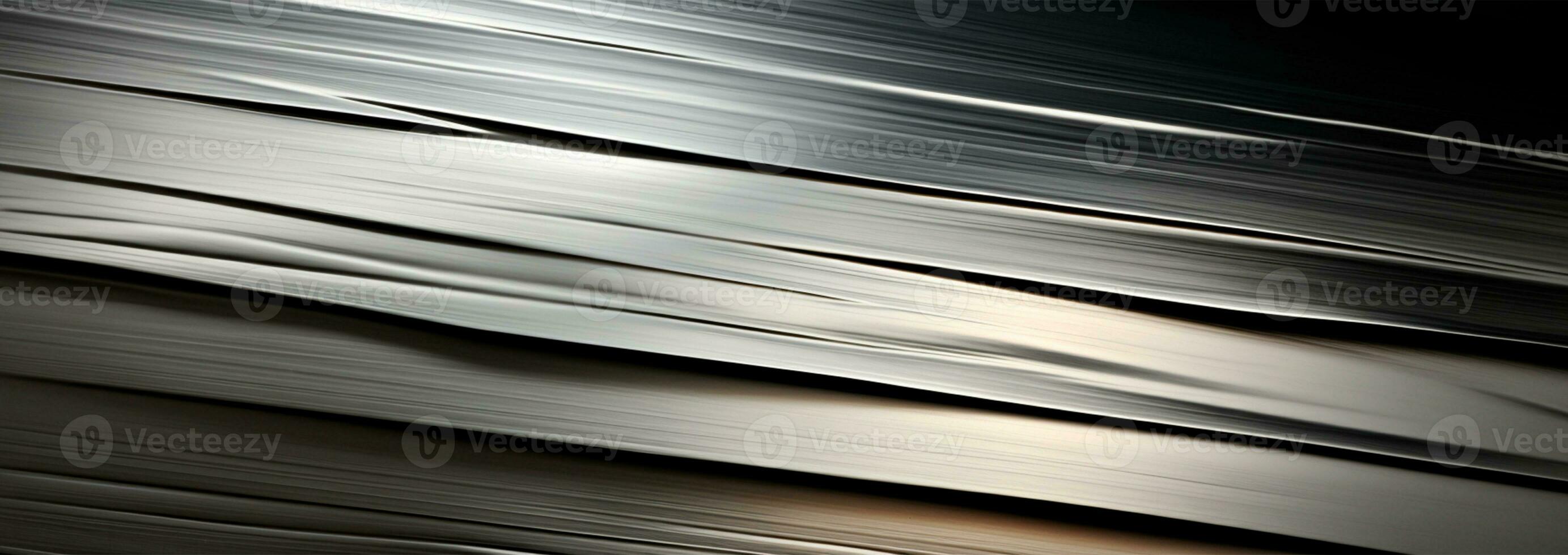 AI generated Panoramic metal texture, steel silver background - AI generated image photo