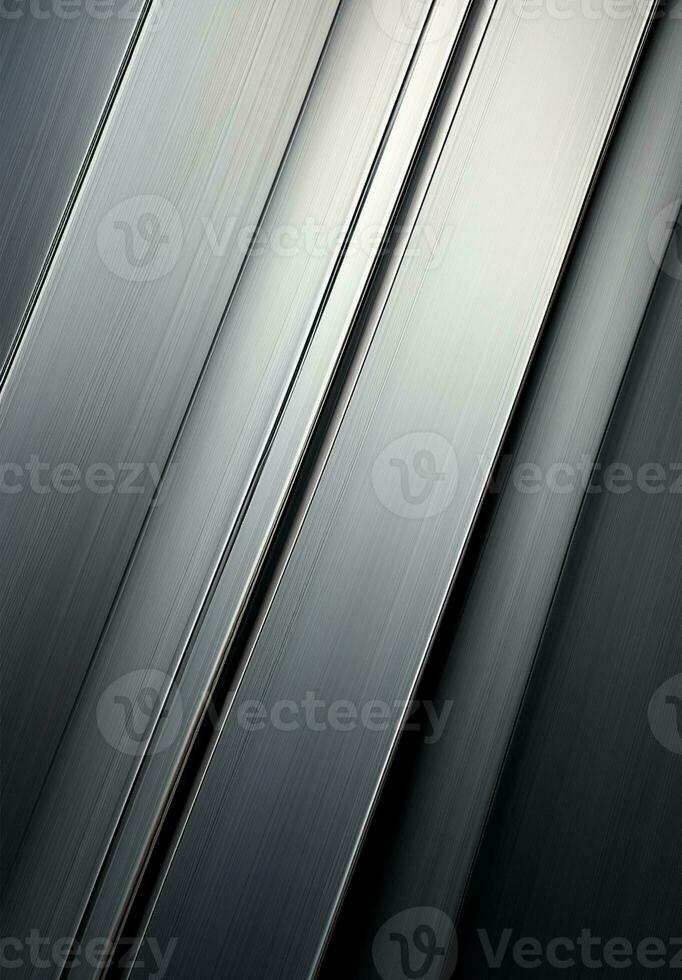 AI generated Vertical metal texture, steel silver background - AI generated image photo
