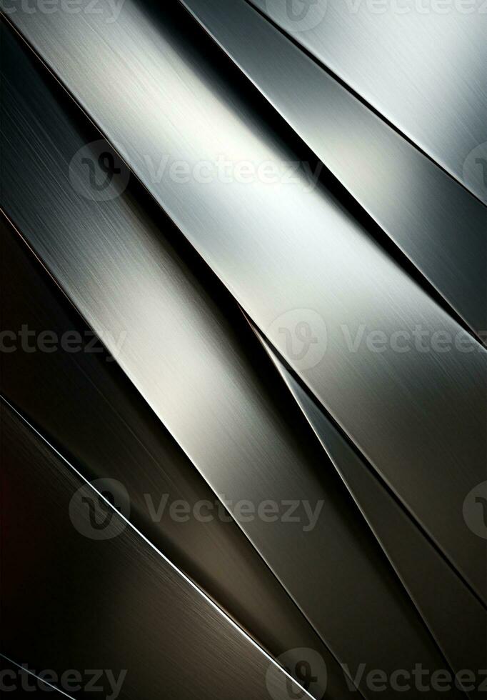 AI generated Vertical metal texture, steel silver background - AI generated image photo