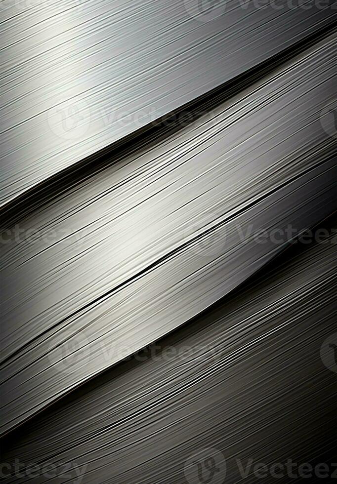 AI generated Vertical metal texture, steel silver background - AI generated image photo