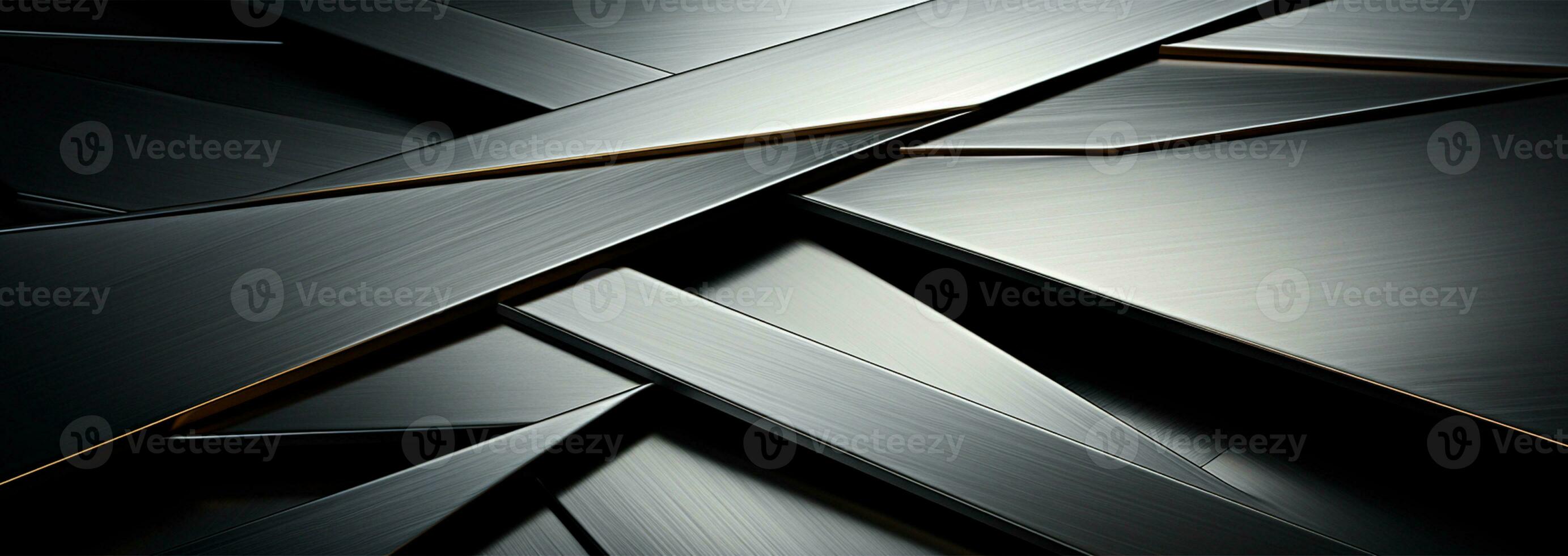 AI generated Panoramic metal texture, steel silver background - AI generated image photo