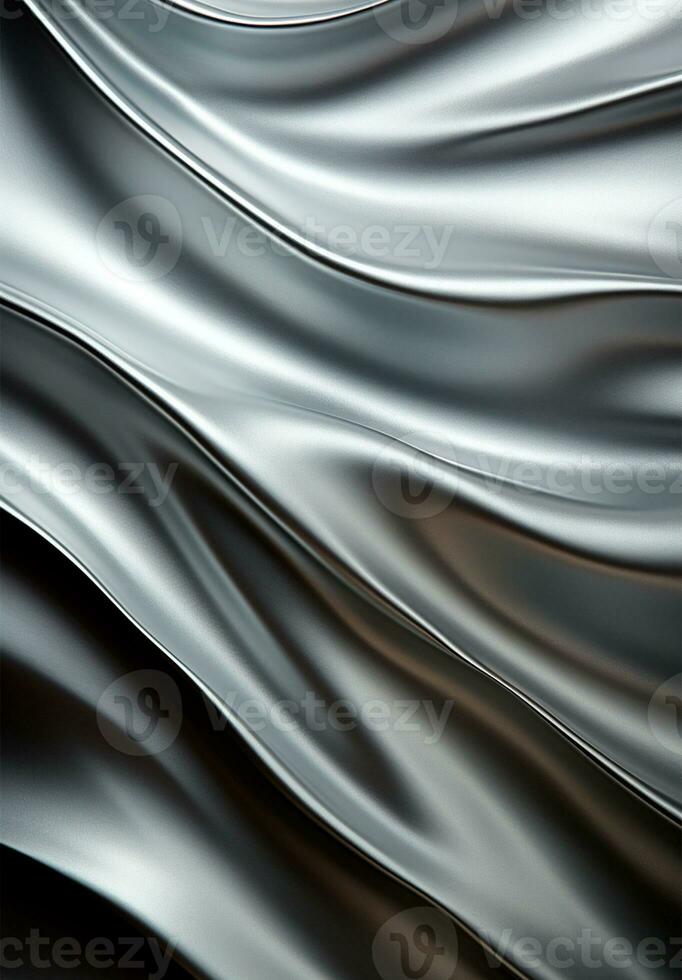 AI generated Vertical metal texture, steel silver background - AI generated image photo