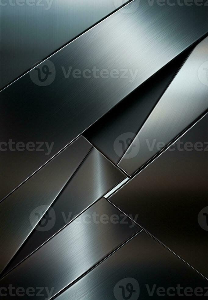 AI generated Vertical metal texture, steel silver background - AI generated image photo