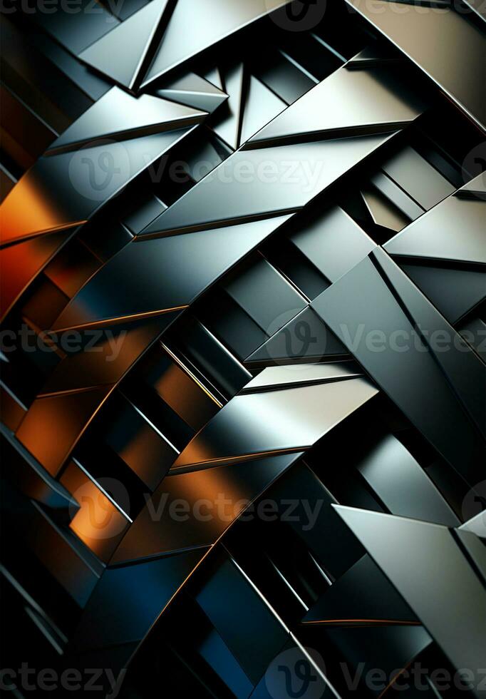 AI generated Vertical metal texture, steel silver background - AI generated image photo