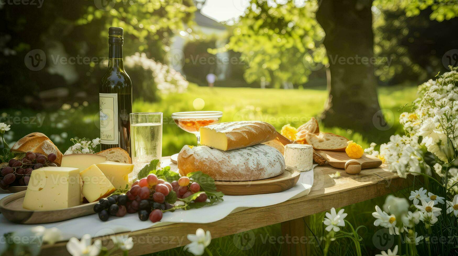 ai generado galletas fuera de picnic comida foto