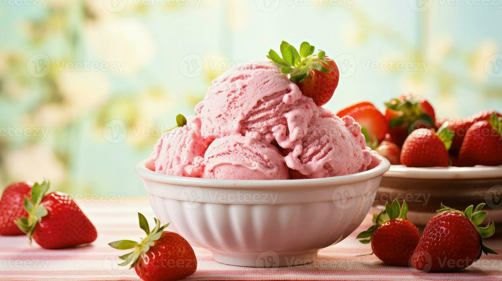 AI generated mint creamy ice cream photo