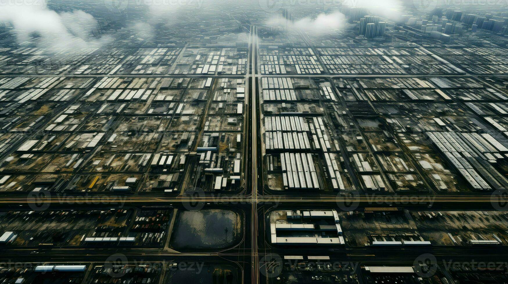 AI generated factories industrial zones urban photo