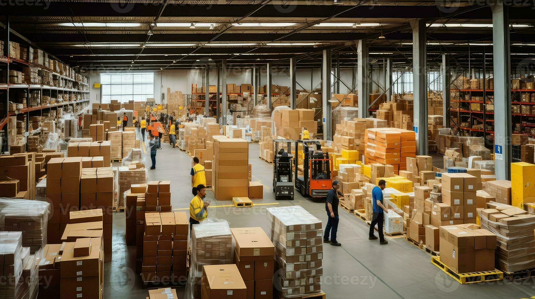 AI generated chain business warehouse background photo